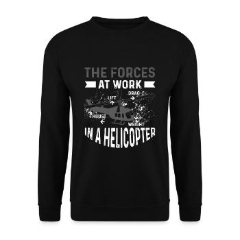 Cadeau de pilote d’hélicoptère - Sweat-shirt Unisexe - noir - Devant - Alina (178cm) & Michal (187cm)