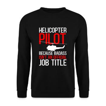 Cadeau pilote d’hélicoptère - Sweat-shirt Unisexe - noir - Devant - Alina (178cm) & Michal (187cm)