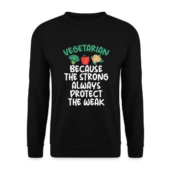 Vegetable Lover Vegetarian Gifts - Unisex Sweatshirt - black - Front - Alina (178cm) & Michal (187cm)