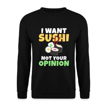 Cadeau pour les amateurs de sushis de cuisine japonaise - Sweat-shirt Unisexe - noir - Devant - Alina (178cm) & Michal (187cm)