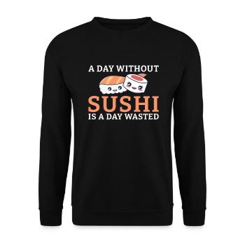 Cadeau pour les amateurs de sushis de cuisine japonaise - Sweat-shirt Unisexe - noir - Devant - Alina (178cm) & Michal (187cm)