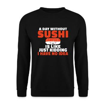 Cadeau pour les amateurs de sushis de cuisine japonaise - Sweat-shirt Unisexe - noir - Devant - Alina (178cm) & Michal (187cm)