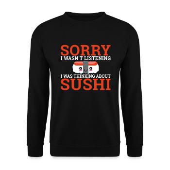 Cadeau pour les amateurs de sushis de cuisine japonaise - Sweat-shirt Unisexe - noir - Devant - Alina (178cm) & Michal (187cm)