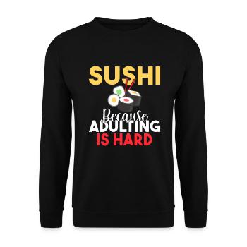 Cadeau pour les amateurs de sushis de cuisine japonaise - Sweat-shirt Unisexe - noir - Devant - Alina (178cm) & Michal (187cm)