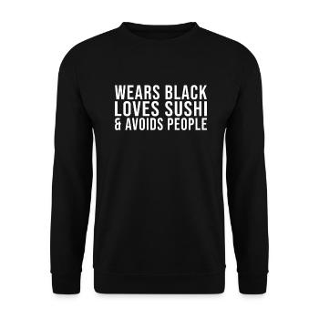 Cadeau pour les amateurs de sushis de cuisine japonaise - Sweat-shirt Unisexe - noir - Devant - Alina (178cm) & Michal (187cm)