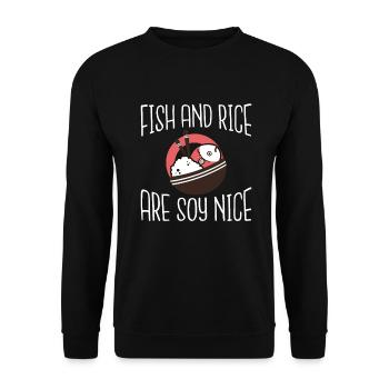 Cadeau pour les amateurs de sushis de cuisine japonaise - Sweat-shirt Unisexe - noir - Devant - Alina (178cm) & Michal (187cm)