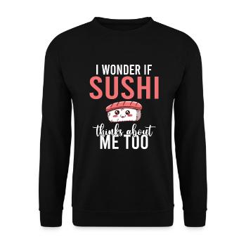 Cadeau pour les amateurs de sushis de cuisine japonaise - Sweat-shirt Unisexe - noir - Devant - Alina (178cm) & Michal (187cm)