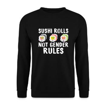 Cadeau pour les amateurs de sushis de cuisine japonaise - Sweat-shirt Unisexe - noir - Devant - Alina (178cm) & Michal (187cm)