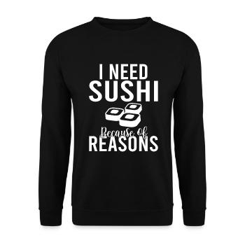Cadeau pour les amateurs de sushis de cuisine japonaise - Sweat-shirt Unisexe - noir - Devant - Alina (178cm) & Michal (187cm)