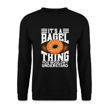 Bagel Gift Funny - Unisex Sweatshirt - black - Front - Alina (178cm) & Michal (187cm)