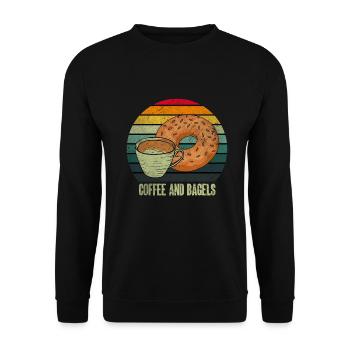 Bagel Gift Funny - Unisex Sweatshirt - black - Front - Alina (178cm) & Michal (187cm)