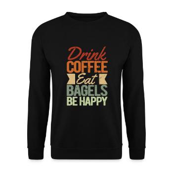 Bagel Gift Funny - Unisex Sweatshirt - black - Front - Alina (178cm) & Michal (187cm)
