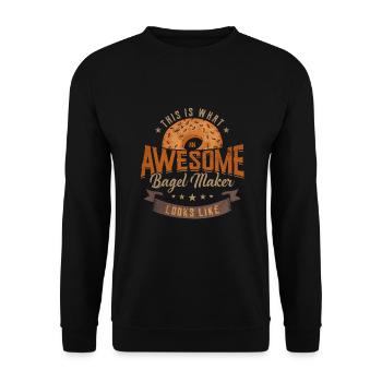 Bagel Gift Funny - Unisex Sweatshirt - black - Front - Alina (178cm) & Michal (187cm)