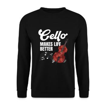 Violoncelle Drôle Cadeau Alto - Sweat-shirt Unisexe - noir - Devant - Alina (178cm) & Michal (187cm)