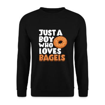 Bagel Gift Funny - Unisex Sweatshirt - black - Front - Alina (178cm) & Michal (187cm)