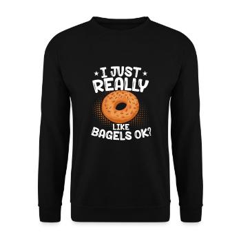 Bagel Gift Funny - Unisex Sweatshirt - black - Front - Alina (178cm) & Michal (187cm)