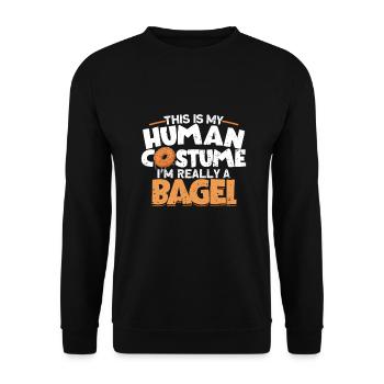 Bagel Gift Funny - Unisex Sweatshirt - black - Front - Alina (178cm) & Michal (187cm)