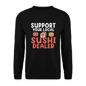 Cadeau pour les amateurs de sushis de cuisine japonaise - Sweat-shirt Unisexe - noir - Devant - Alina (178cm) & Michal (187cm)