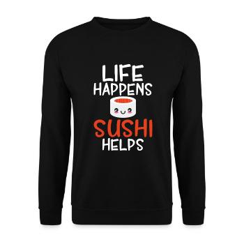 Cadeau pour les amateurs de sushis de cuisine japonaise - Sweat-shirt Unisexe - noir - Devant - Alina (178cm) & Michal (187cm)