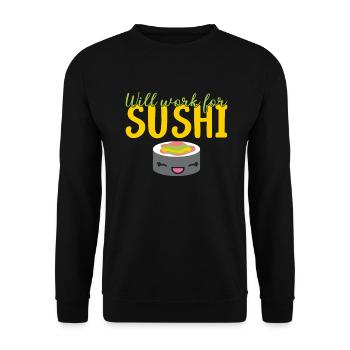 Cadeau pour les amateurs de sushis de cuisine japonaise - Sweat-shirt Unisexe - noir - Devant - Alina (178cm) & Michal (187cm)