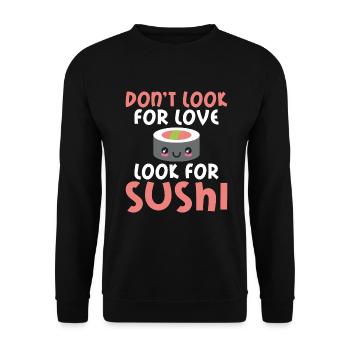 Cadeau pour les amateurs de sushis de cuisine japonaise - Sweat-shirt Unisexe - noir - Devant - Alina (178cm) & Michal (187cm)