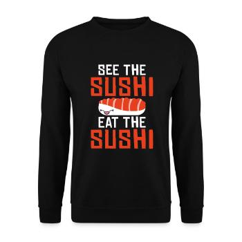Cadeau pour les amateurs de sushis de cuisine japonaise - Sweat-shirt Unisexe - noir - Devant - Alina (178cm) & Michal (187cm)