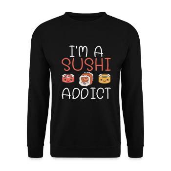 Cadeau pour les amateurs de sushis de cuisine japonaise - Sweat-shirt Unisexe - noir - Devant - Alina (178cm) & Michal (187cm)