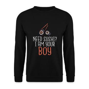 Cadeau pour les amateurs de sushis de cuisine japonaise - Sweat-shirt Unisexe - noir - Devant - Alina (178cm) & Michal (187cm)