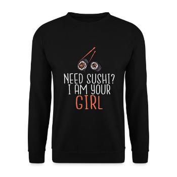 Cadeau pour les amateurs de sushis de cuisine japonaise - Sweat-shirt Unisexe - noir - Devant - Alina (178cm) & Michal (187cm)