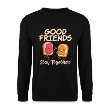 Erdnussbutter Liebhaber Geschenk - Unisex Pullover - Schwarz - Vorne - Alina (178cm) & Michal (187cm)