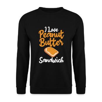 Erdnussbutter Liebhaber Geschenk - Unisex Pullover - Schwarz - Vorne - Alina (178cm) & Michal (187cm)