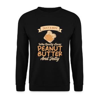 Cadeau amoureux du beurre de cacahuète - Sweat-shirt Unisexe - noir - Devant - Alina (178cm) & Michal (187cm)