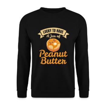 Cadeau amoureux du beurre de cacahuète - Sweat-shirt Unisexe - noir - Devant - Alina (178cm) & Michal (187cm)