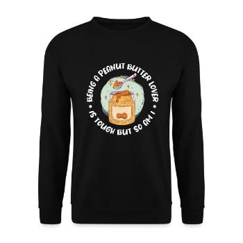 Cadeau amoureux du beurre de cacahuète - Sweat-shirt Unisexe - noir - Devant - Alina (178cm) & Michal (187cm)