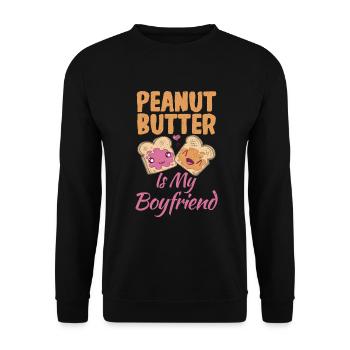 Erdnussbutter Liebhaber Geschenk - Unisex Pullover - Schwarz - Vorne - Alina (178cm) & Michal (187cm)