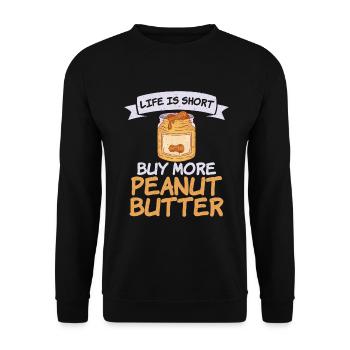 Erdnussbutter Liebhaber Geschenk - Unisex Pullover - Schwarz - Vorne - Alina (178cm) & Michal (187cm)