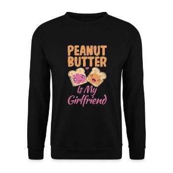 Erdnussbutter Liebhaber Geschenk - Unisex Pullover - Schwarz - Vorne - Alina (178cm) & Michal (187cm)