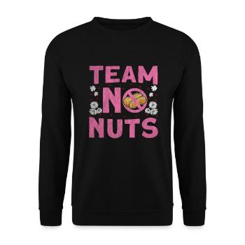 team no nuts Baby ankündigung mädchen - Unisex Pullover - Schwarz - Vorne - Alina (178cm) & Michal (187cm)