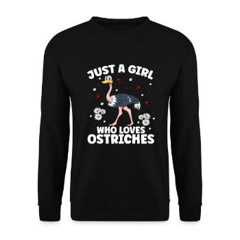 Only a girl who loves ostriches - ostrich - Unisex Sweatshirt - black - Front - Alina (178cm) & Michal (187cm)