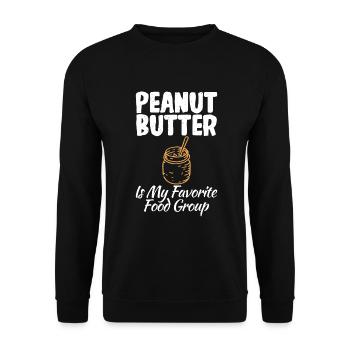 Erdnussbutter Liebhaber Geschenk - Unisex Pullover - Schwarz - Vorne - Alina (178cm) & Michal (187cm)