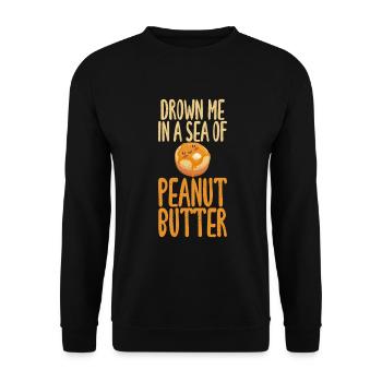 Erdnussbutter Liebhaber Geschenk - Unisex Pullover - Schwarz - Vorne - Alina (178cm) & Michal (187cm)