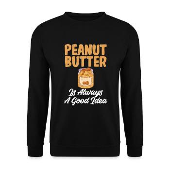 Erdnussbutter Liebhaber Geschenk - Unisex Pullover - Schwarz - Vorne - Alina (178cm) & Michal (187cm)