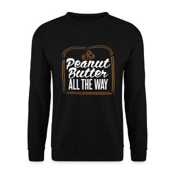 Erdnussbutter Liebhaber Geschenk - Unisex Pullover - Schwarz - Vorne - Alina (178cm) & Michal (187cm)
