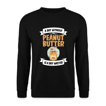 Cadeau amoureux du beurre de cacahuète - Sweat-shirt Unisexe - noir - Devant - Alina (178cm) & Michal (187cm)