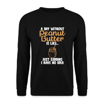 Erdnussbutter-Liebhaber-Geschenk - Unisex Pullover - Schwarz - Vorne - Alina (178cm) & Michal (187cm)