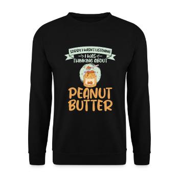 Erdnussbutter-Liebhaber-Geschenk - Unisex Pullover - Schwarz - Vorne - Alina (178cm) & Michal (187cm)