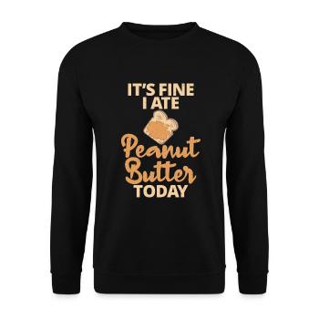 Erdnussbutter-Liebhaber-Geschenk - Unisex Pullover - Schwarz - Vorne - Alina (178cm) & Michal (187cm)