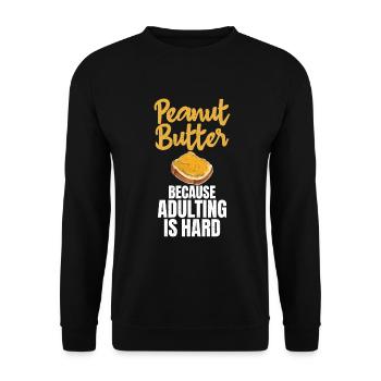 Erdnussbutter Liebhaber Geschenk - Unisex Pullover - Schwarz - Vorne - Alina (178cm) & Michal (187cm)
