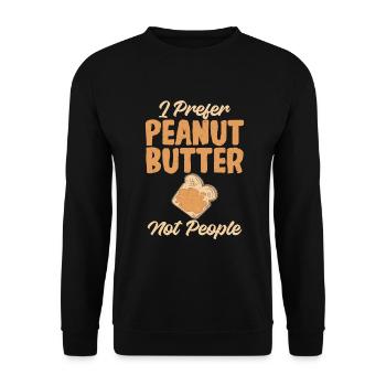 Erdnussbutter Liebhaber Geschenk - Unisex Pullover - Schwarz - Vorne - Alina (178cm) & Michal (187cm)