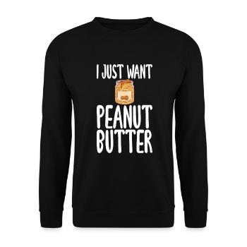 Erdnussbutter Liebhaber Geschenk - Unisex Pullover - Schwarz - Vorne - Alina (178cm) & Michal (187cm)